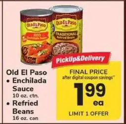 Safeway Old El Paso Enchilada Sauce or Refried Beans offer