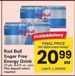Safeway Red Bull Sugar Free Energy Drink offer