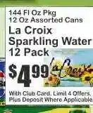 Key Food La Croix Sparkling Water 12-Pack offer