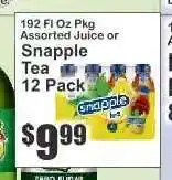 Key Food Snapple Tea 12 Pack offer