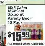 Key Food Sixpoint Variety Beer 15 Pack offer