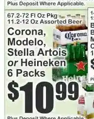 Key Food Corona, Modelo, Stella Artois or Heineken 6 Packs offer