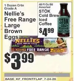 Key Food Nellie's Free Range Large Brown Eggs offer