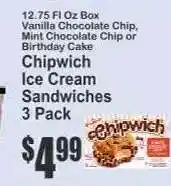 Key Food Chipwich Ice Cream Sandwiches 3 Pack offer