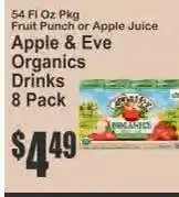 Key Food Apple & Eve Organics Drinks 8 Pack offer