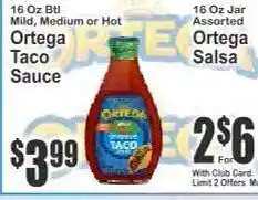 Key Food Ortega Taco Sauce offer