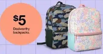 Target Dealworthy backpacks offer