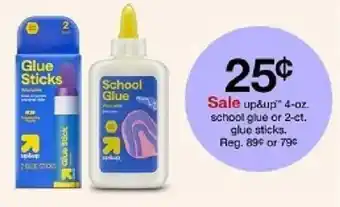 Target up&up school glue or 2-ct. glue sticks offer