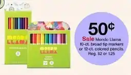 Target Mondo Llama colored pencils or broad tip markers offer