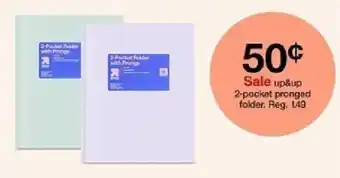 Target up&up 2-pocket pronged folder offer