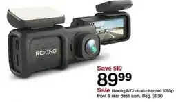 Target Rexing dt2 dual-channel 1080p front & rear dash cam offer
