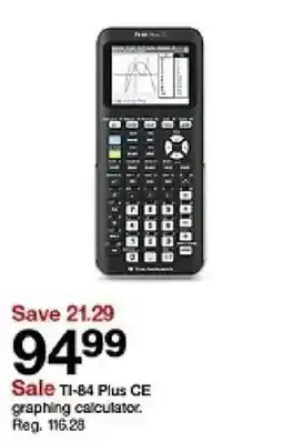 Target Texas instruments ti-84 plus ce graphing calculator offer