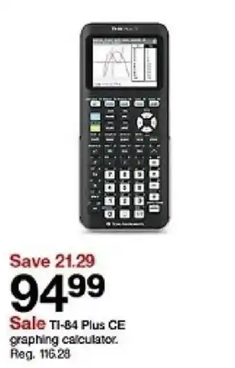 Target Texas instruments ti-84 plus ce graphing calculator offer