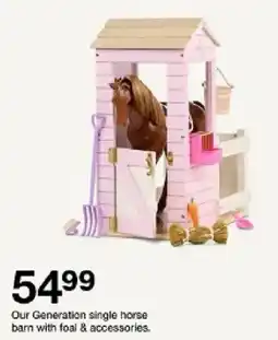 Target Our Generation single horse barn with foal & accessories offer