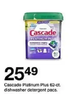 Target Cascade Platinum Plus dishwasher detergent pacs offer
