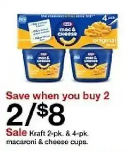 Target Kraft macaroni & cheese cups offer