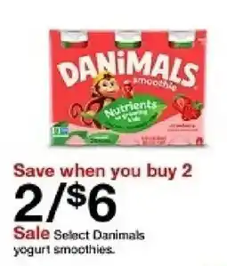 Target Select Danimals yogurt smoothies offer