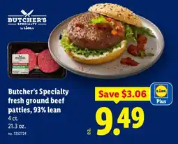 Lidl Butcher's Specialty fresh ground beef patties offer