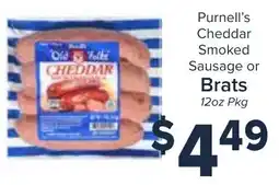 Valu Market Purnell's Cheddar Smoked Sausage or Brats offer
