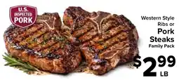 Valu Market Western Style Ribs or Pork Steaks offer