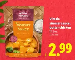 Lidl Vitasia simmer sauce, butter chicken offer