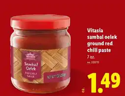 Lidl Vitasia sambal oelek ground red chili paste offer