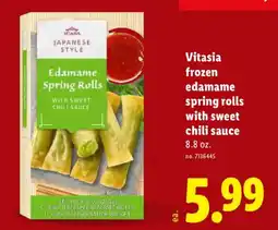 Lidl Vitasia japanese style edamame spring rolls with sweet chili sauce offer