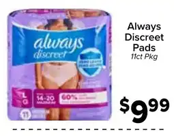Valu Market Always discreet pads offer