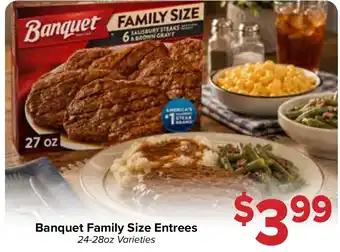 Valu Market Banquet family size entrees offer