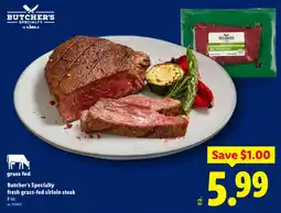 Lidl Butcher's Specialty fresh grass-fed sirloin steak offer