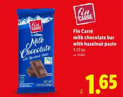 Lidl Fin Carré milk chocolate bar with hazelnut paste offer