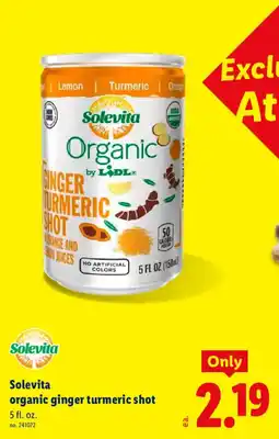 Lidl Solevita organic ginger turmeric shot offer
