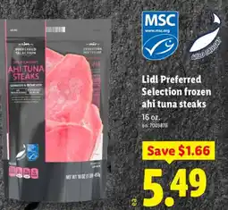 Lidl Lidl preferred selection frozen ahi tuna steaks offer
