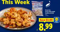 Lidl Ocean Sea frozen wild caught headless shrimp offer