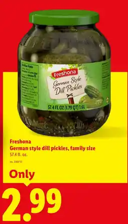 Lidl Freshona german style dill pickles offer