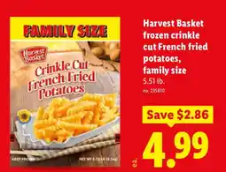 Lidl Harvest Basket frozen crinkle cut French fried potatoes offer