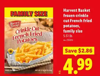 Lidl Harvest Basket frozen crinkle cut French fried potatoes offer
