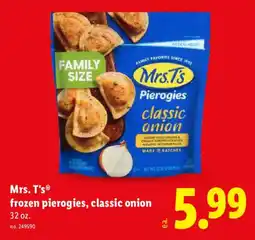 Lidl Mrs. T's frozen pierogies, classic onion offer