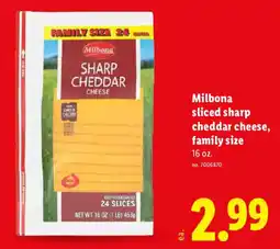 Lidl Milbona sliced sharp cheddar cheese offer