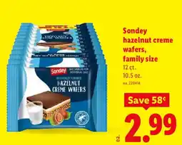 Lidl Sondey hazelnut creme wafers offer