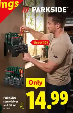 Lidl Parkside screwdriver and bit set offer