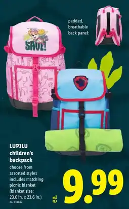 Lidl Lupilu children's backpack offer