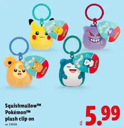 Lidl Squishmallow™ Pokémon™ plush clip on offer