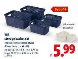 Lidl W5 storage basket set offer