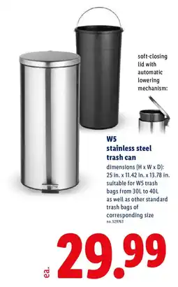 Lidl W5 stainless steel trash can offer