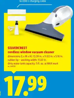 Lidl Silvercrest cordless window vacuum cleaner offer