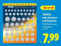 Lidl Tronic coin & button cell batteries offer