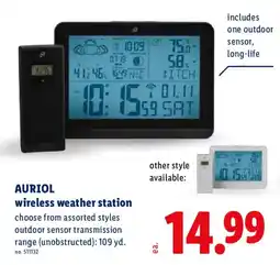 Lidl Auriol wireless weather station offer
