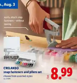 Lidl Crelando snap fasteners and pliers set offer