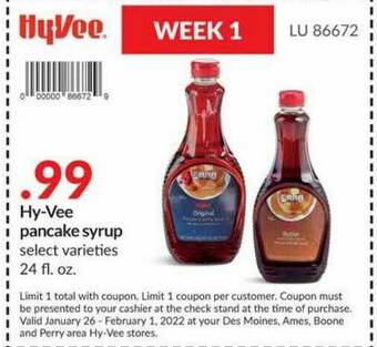Hy-Vee Hy-Vee Pancake Syrup offer